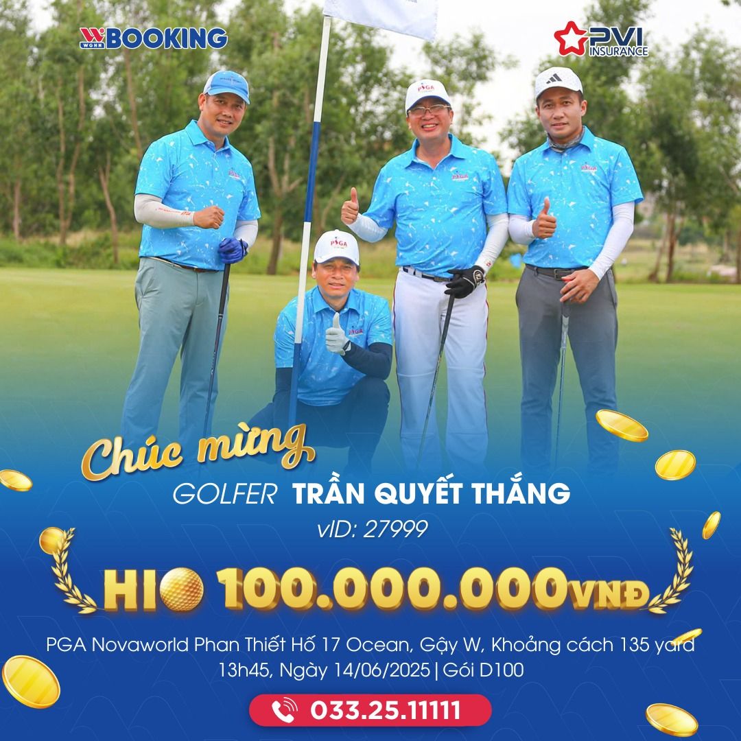 GOLFER TRẦN QUYẾT THẮNG XUẤT SẮC GHI ĐIỂM HOLE IN ONE TẠI PTGA TOUR 23RD