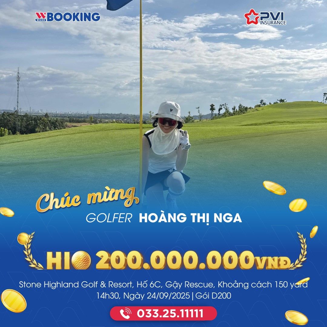 GOLFER HOÀNG THỊ NGA HOLE IN ONE SÂN GOLF VIỆT YÊN