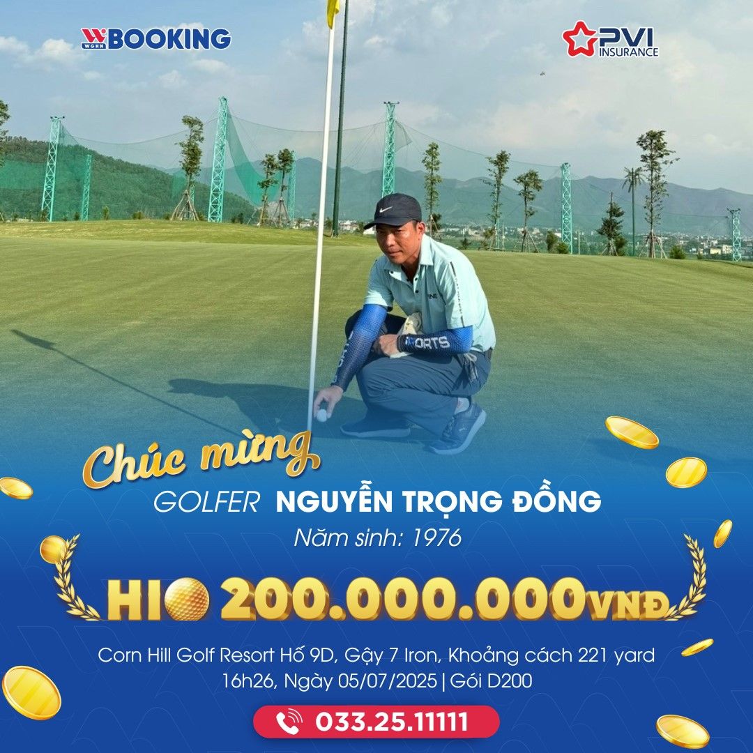 GOLFER NGUYỄN TRỌNG ĐỒNG ĐẠT HOLE IN ONE ĐÁNG NHỚ TẠI SÂN GOLF CORN HILL GOLF RESORT