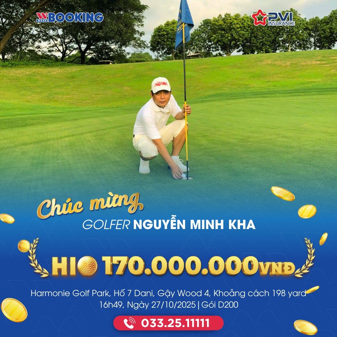 CHÚC MỪNG GOLFER NGUYỄN MINH KHA – XÁC LẬP ĐIỂM HIO ẤN TƯỢNG TẠI HARMONIE GOLF PARK
