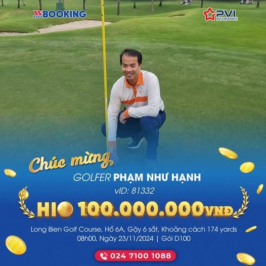 GOLFER PHẠM NHƯ HẠNH HOLE IN ONE TẠI SÂN GOLF LONG BIÊN