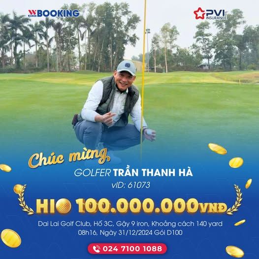 GOLFER TRẦN THANH HÀ CHỐT SỐ HIO TẠI DAI LAI GOLF CLUB
